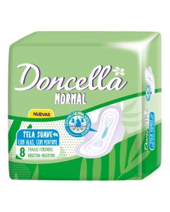 DONCELLA TOALLAS FEMENINA C/ALAS S/PERFUME X 8 U
