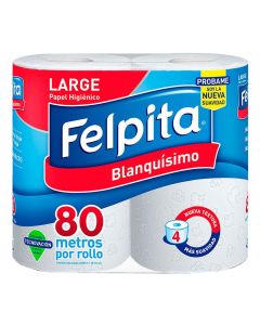 //PAPEL HIG. FELPITA BLANQUISIMO 4 X 80 MTS