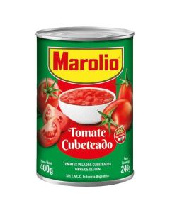 *MAROLIO TOMATES PELEDOS CUBETEADOS SIN TACC X 400 GR / 240 GR