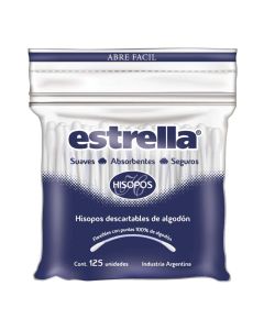 ESTRELLA HISOPOS 'BOLSA ZIPPER' X 125 UNID