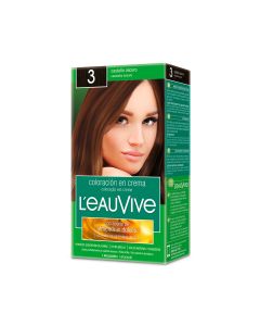 LEAUVIVE COLOR EN CREMA Nº3 CASTAÑO OSCURO