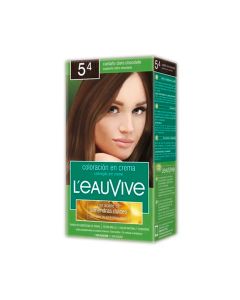 LEAUVIVE COLOR EN CREMA Nº 5.4 / 5.7 CASTAÑO CLARO CHOCOLATE
