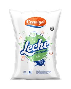 CREMIGAL LECHE UHT DESCREMADA SACHET FOT C/VIT A Y D LARGA VIDA SIN TACC X 1 LT