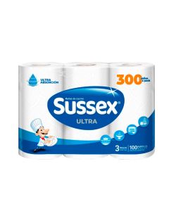 SUSSEX ROLLO DE COCINA MAXIROLLO 100 PAÑOS X 3 UNI