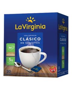 LA VIRGINIA CAFÉ SAQUITOS TORRADO CLASICO X 20 SAQUITOS