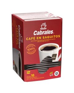 CABRALES CAFE EN SAQUITOS AUTENTICO X 18 UNI
