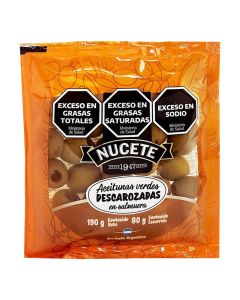 NUCETE ACEITUNAS VERDES DESCAROZADAS SACHET X 80 GR
