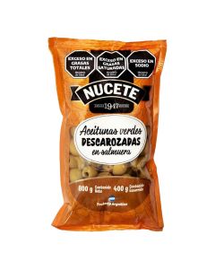NUCETE ACEITUNAS VERDES DESCAROZADAS SACHET X 400 GR