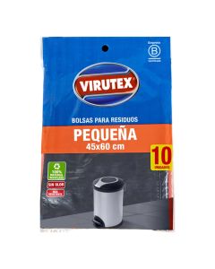 VIRUTEX BOLSAS PARA RESIDUOS PEQUEÑA 45 X 60 CM X 10 UNI