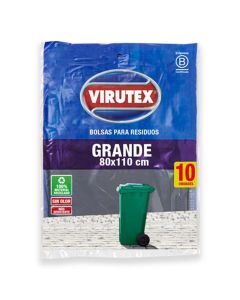 VIRUTEX BOLSAS PARA RESIDUOS GRANDE 80 X 110 CM X 10 UNI