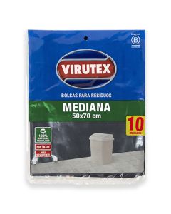 VIRUTEX BOLSAS PARA RESIDUOS MEDIANA 50 X 70 CM X 10 UNI
