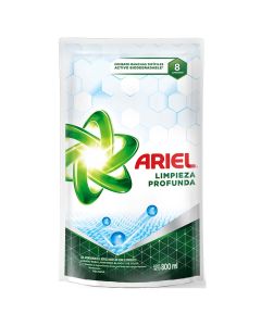 ARIEL LIMPIEZA PROFUNDA COMBATE MANCHAS BIODEGRADABLE LIQUIDO X 800 ML