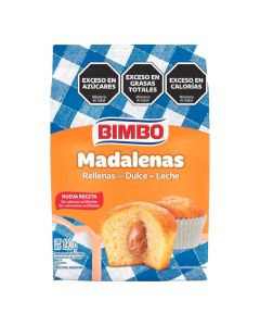 BIMBO MAGDALENAS RELLENAS CON DULCE DE LECHE FLOW PACK X 190 GR