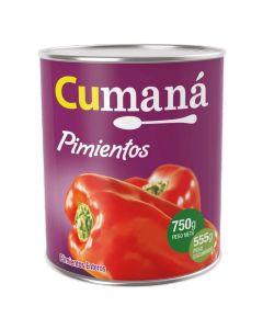 CUMANA PIMIENTOS MORRONES ENTEROS COMUNES X 750 GR /500 GR