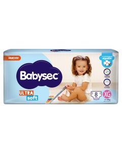 BABYSEC ULTRA SOFT C/EXTRACTO DE ALGODON TALLE  XG X 8 UNI