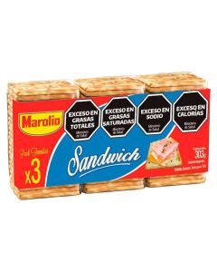 MAROLIO GALLETITAS CRACKERS SANDWICH PACK FAMILIAR X 3 X 101 GR