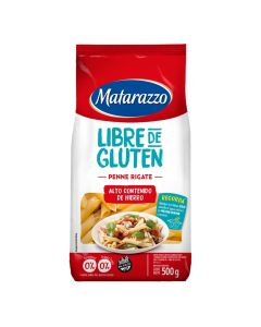 MATARAZZO FIDEOS PENNE RIGATE LIBRE DE GLUTEN C/HIERRO SIN TACC X 500 GR
