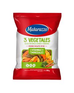 MATARAZZO FIDEOS 3 VEGETALES PENNE RIGATE Nº 45 FORTI X 500 GR
