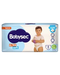 BABYSEC ULTRA SOFT STANDARD TALLE G X 8 UNI