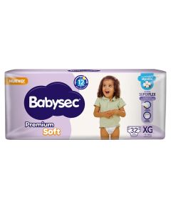 BABYSEC PREMIUM SOFT C/EXTRAC D/ALGO SUPERFLEX HIPERPACK TALLE XG X 32 UNI