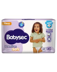 BABYSEC PREMIUM SOFT C/EXTRAC D/ALGO SUPERFLEX JUMBOPACK TALLE XG X 48 UNI