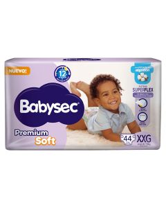 BABYSEC PREMIUM SOFT C/EXTRACTO D/ALGO SUPERFLEX JUMBO PACK TALLE XXG X 44 UNI