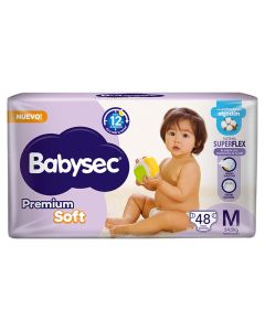 BABYSEC PREMIUM SOFT C/EXTRAC D/ALGO SUPERFLEX HIPERPACK TALLE M X 48 UNI