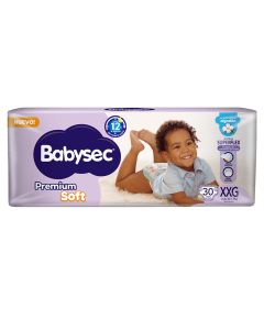 BABYSEC PREMIUM SOFT C/EXTRAC D/ALGO SUPERFLEX HIPERPACK TALLE XXG X 30 UNI
