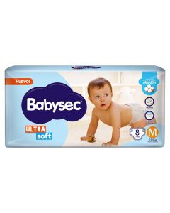 BABYSEC ULTRA SOFT STANDAR C/EXTRACTO D/ALGODON TALLE M  X 8 UNI