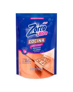 ZORRO ULTRA LIMPIADOR LIQUIDO COCINA ANTIGRASA DOYPACK X 450 ML