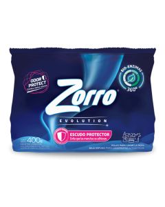 ZORRO EVOLUTION JABON E/POLVO P/LAVAR ROPA ESCUDO PROTECTOR X 400 GR