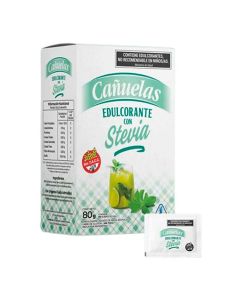 CAÑUELAS EDULCORANTE DIETETICO E/POLVO C/STEVIA SIN TACC X 100 SOBRES X 0.8 GR C/U