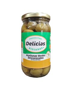 DELICIAS RIOJANAS ACEITUNAS VERDES DESCAROZADAS E/SALMUERA FRASCO X 180 GR / 360 GR