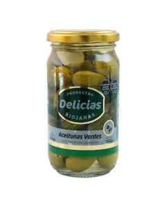 DELICIAS RIOJANAS ACEITUNAS VERDES C/CAROZO E/SALMUERA FRASCO X 200 GR / 300 GR