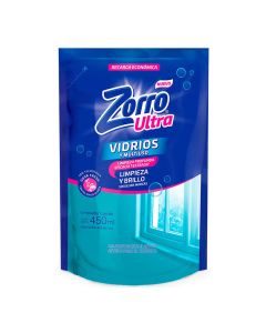 ZORRO ULTRA LIMPIADOR LIQUIDO VIDRIOS Y MULTIUSO DOY PACK X 450 ML