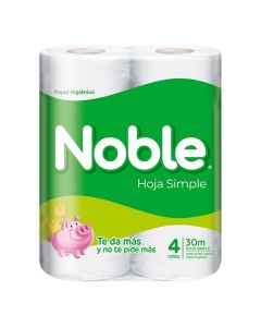 NOBLE PAPEL HIGIENICO HOJA SIMPLE 4 X 30 MTS