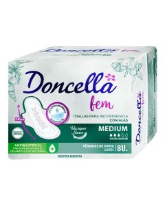 DONCELLA TOALLAS FEMENINAS P/INCONTINENCIA MEDIUM X 8 UNI