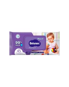 BABYSEC PREMIUM TOALLITAS HUMEDAS SUAVES C/ALOE VERA C/TAPA X 45 UNI
