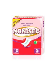 NONISEC PAÑAL PARA ADULTO C/GEL G X 10