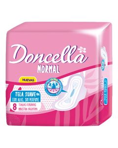 DONCELLA TOALLAS FEM NORMAL C/ALAS S/DEO X 8
